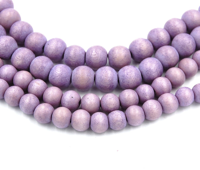 French Violet Purple Beads 6mm 8mm 10mm 8x4 Rondelle Wood beads -16 inch strand Main Image