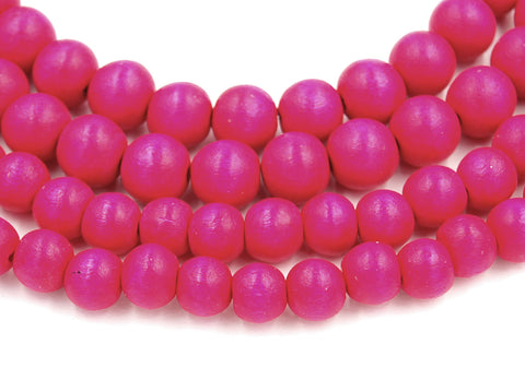 Peony Pink Beads 6mm 8mm 10mm Wood beads -16 inch strand