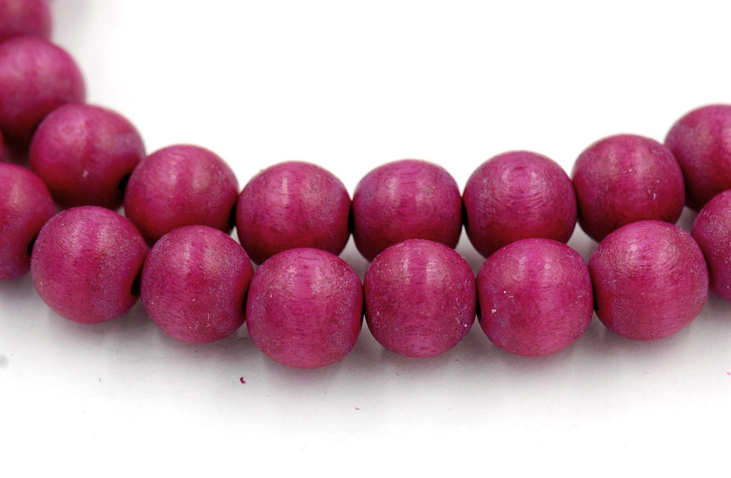 Purple Berry Beads 6mm 8mm 10mm Purple Wood beads -16 inch strand