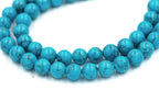 8mm Golden Matrix Turquoise Blue Resin Round Beads -15.5 inch strand