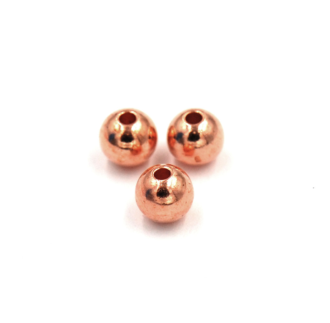 Rose Gold-Plated Brass 3mm, 4mm, 6mm Beads