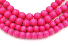 Azalea Pink Beads 6mm 8mm 10mm Wood beads -16 inch strand