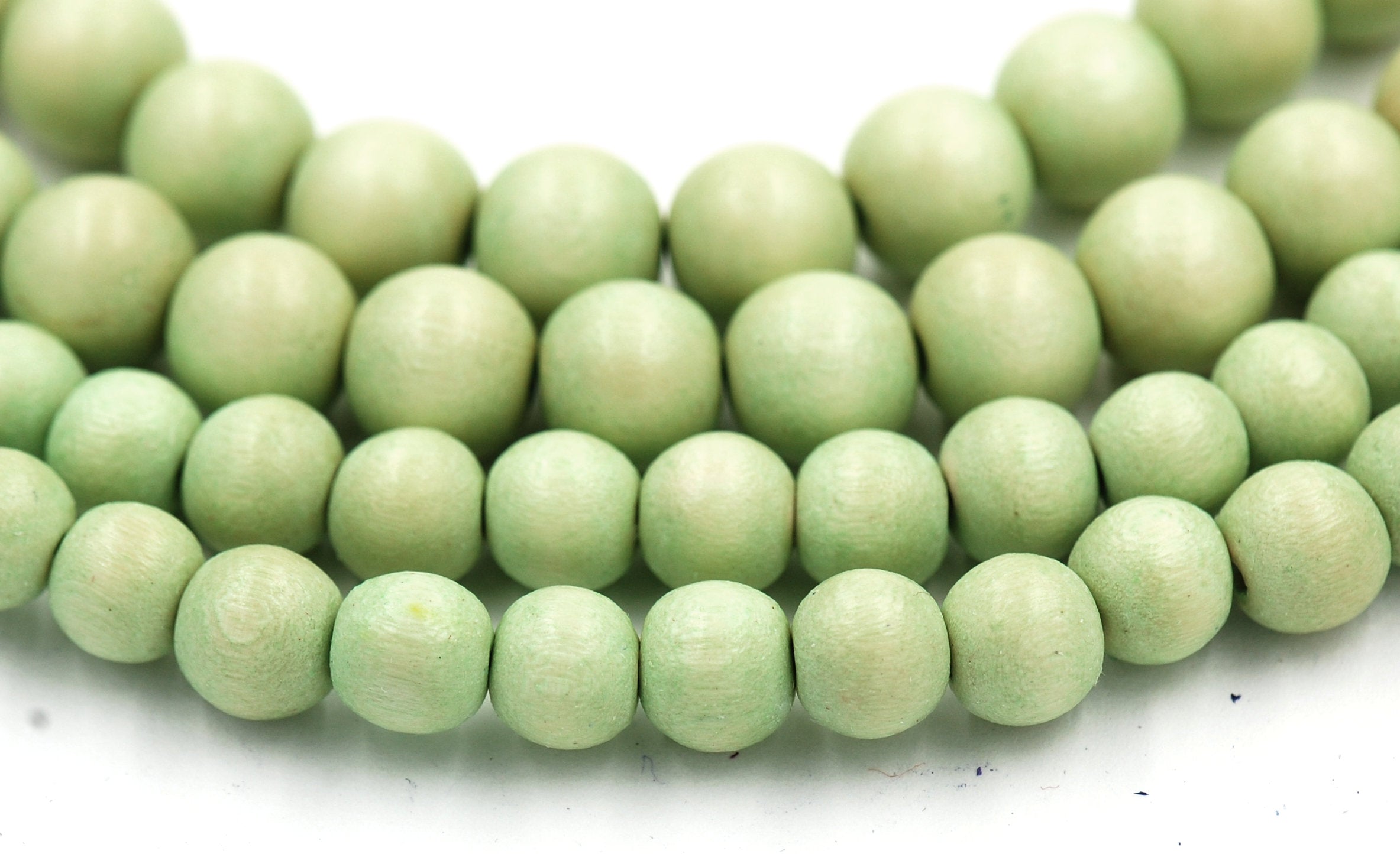 Key Lime Green Beads 6mm 8mm 10mm Boho Green Wood beads -16 inch strand