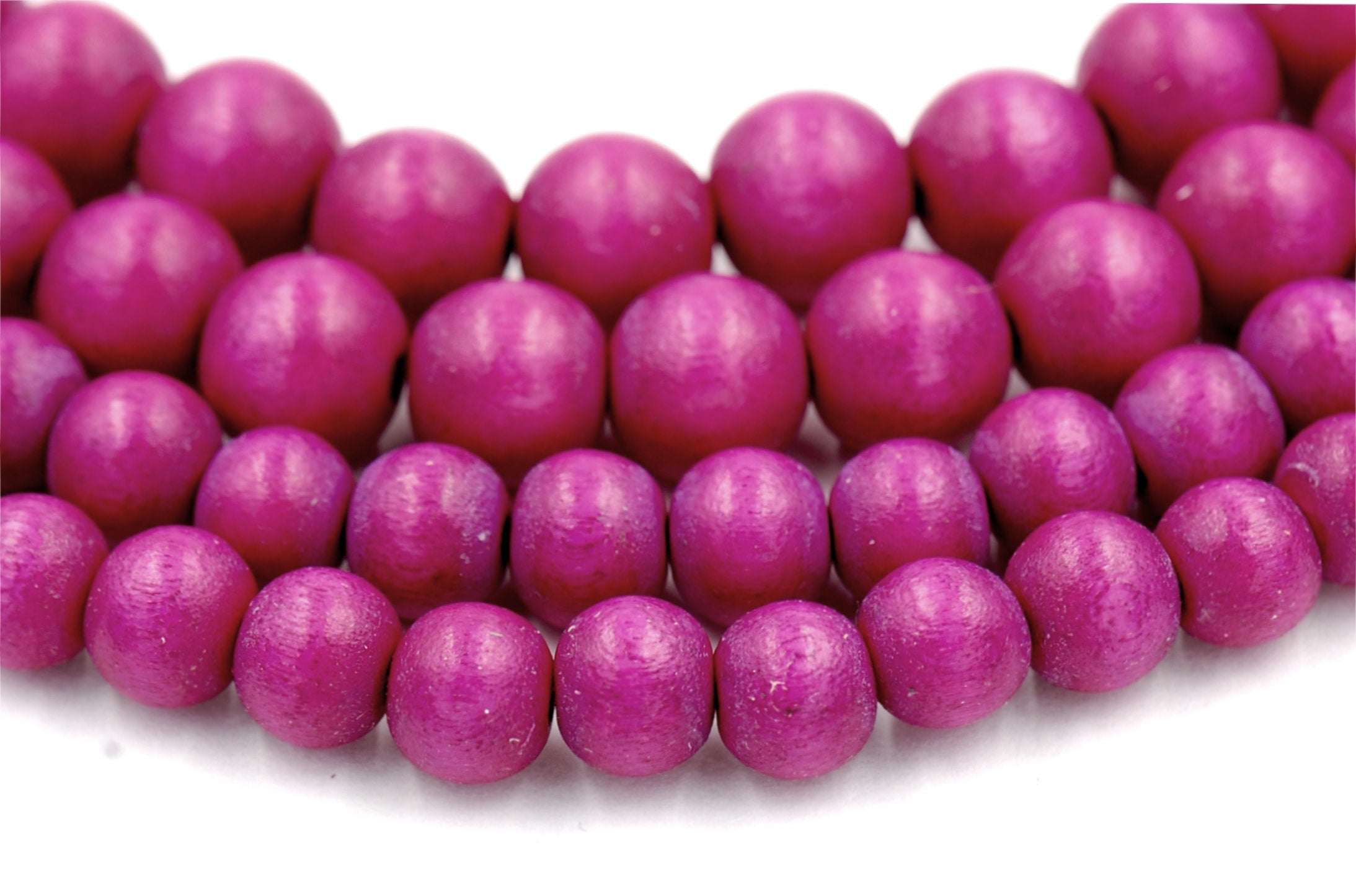 Twilight Magenta Beads 6mm 8mm 10mm Wood beads -16 inch strand