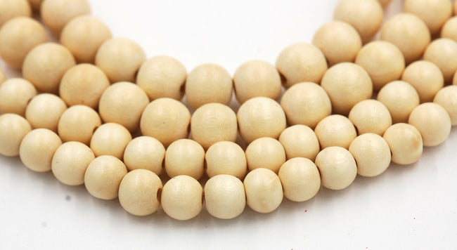 Antique Lace Yellow Beads 6mm 8mm 10mm Boho Yellow Wood beads -16 inch strand Hover Image