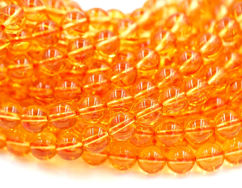 Citrine Beads, Full 15.5&quot; Strand Natural Round Wholesale 4mm 6mm 8mm 10mm 12mm