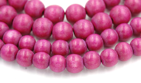 Purple Berry Beads 6mm 8mm 10mm Purple Wood beads -16 inch strand
