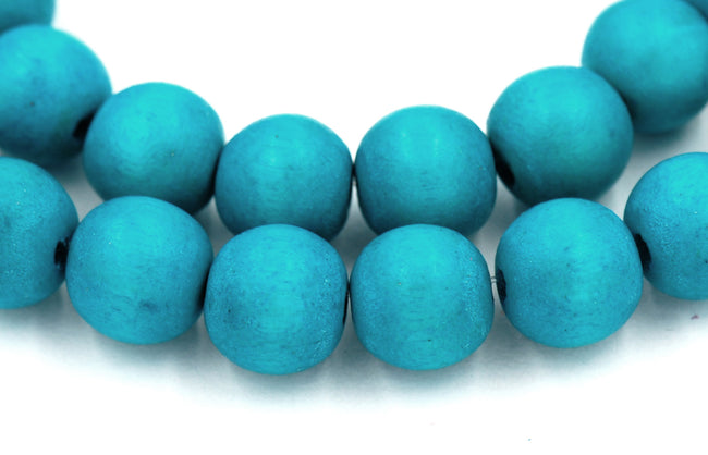 Blue Wood, Calypso Blue Beads 6mm 8mm 10mm Wood beads -16 inch strand Main Image
