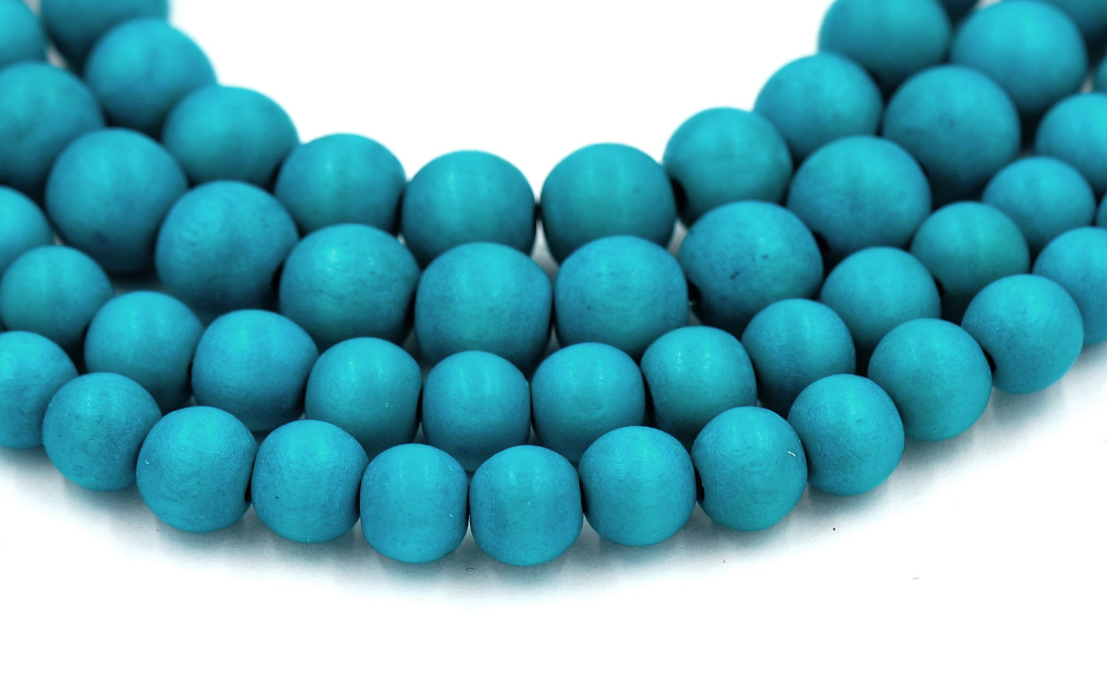 Blue Wood, Calypso Blue Beads 6mm 8mm 10mm Wood beads -16 inch strand