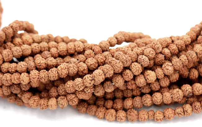Natural Rudraksha Beads, 6- 8mm Rudraksha Seed Beads, Mala Beads, Prayer beads -109 beads Main Image
