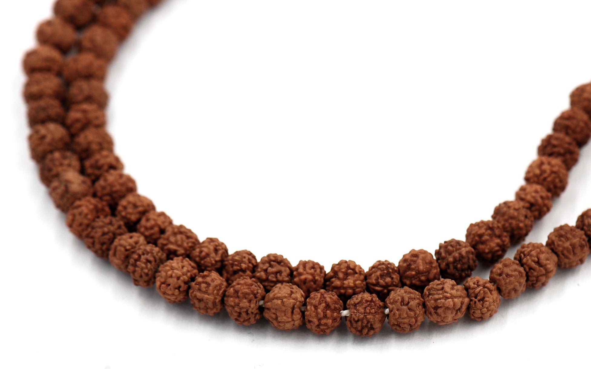 Natural Rudraksha Beads, 4mm, 6mm, 8mm Rudraksha Seed Beads, Mala Beads, Prayer beads -109 beads