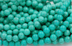 4mm, 6mm, 8mm Golden Matrix Turquoise Green Resin Round Beads -15.5 inch strand
