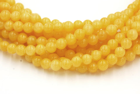 6mm Jade Yellow Smooth - 16 inch strand