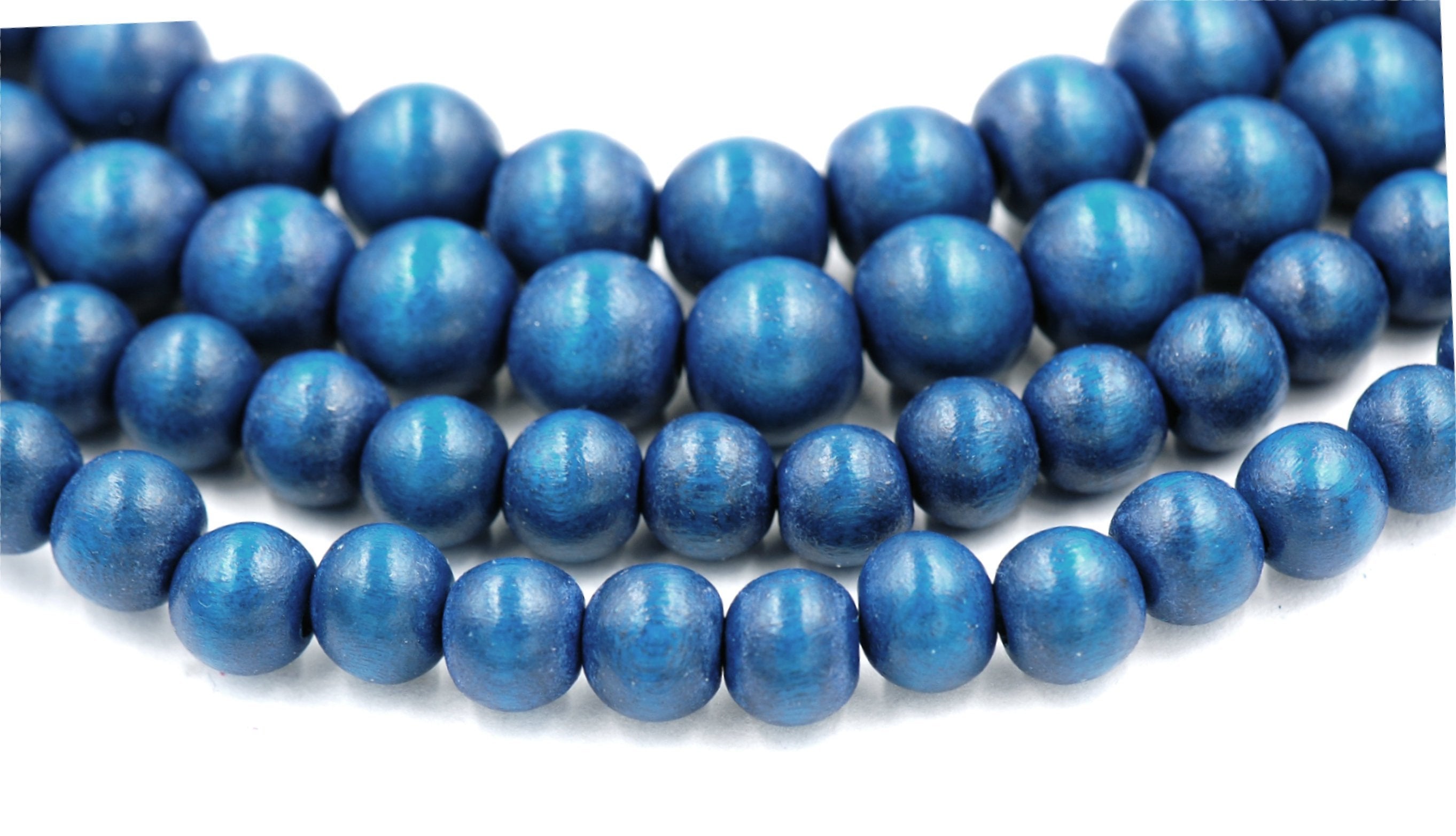 Blueberry Blue Beads 6mm 8mm 10mm Wood beads -16 inch strand