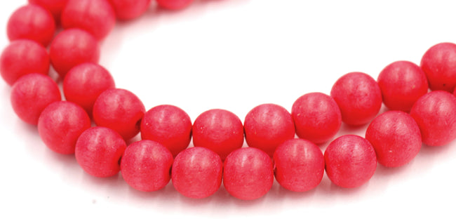Red Day Lilly Beads 8mm 10mm 12mm 15mm Red/Orange Wood beads -16 inch strand Main Image