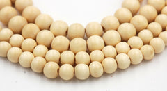 Antique Lace Yellow Beads 6mm 8mm 10mm Boho Yellow Wood beads -16 inch strand