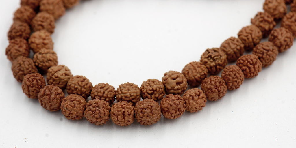 Natural Rudraksha Beads, 4mm, 6mm, 8mm Rudraksha Seed Beads, Mala Beads, Prayer beads -109 beads