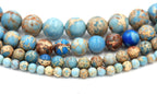 Sky Blue Impression Jasper Beads 4mm 6mm 8mm 10mm round -15.5 beads