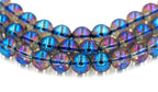 8mm  Angel Aura Crystal Quartz (AB plated Blue) Round A grade Beads  -15.75 inch strand