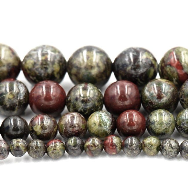 Dragon Blood Jasper 4mm, 6mm, 8mm, 10mm, 12mm, A grade -Full Strand Main Image