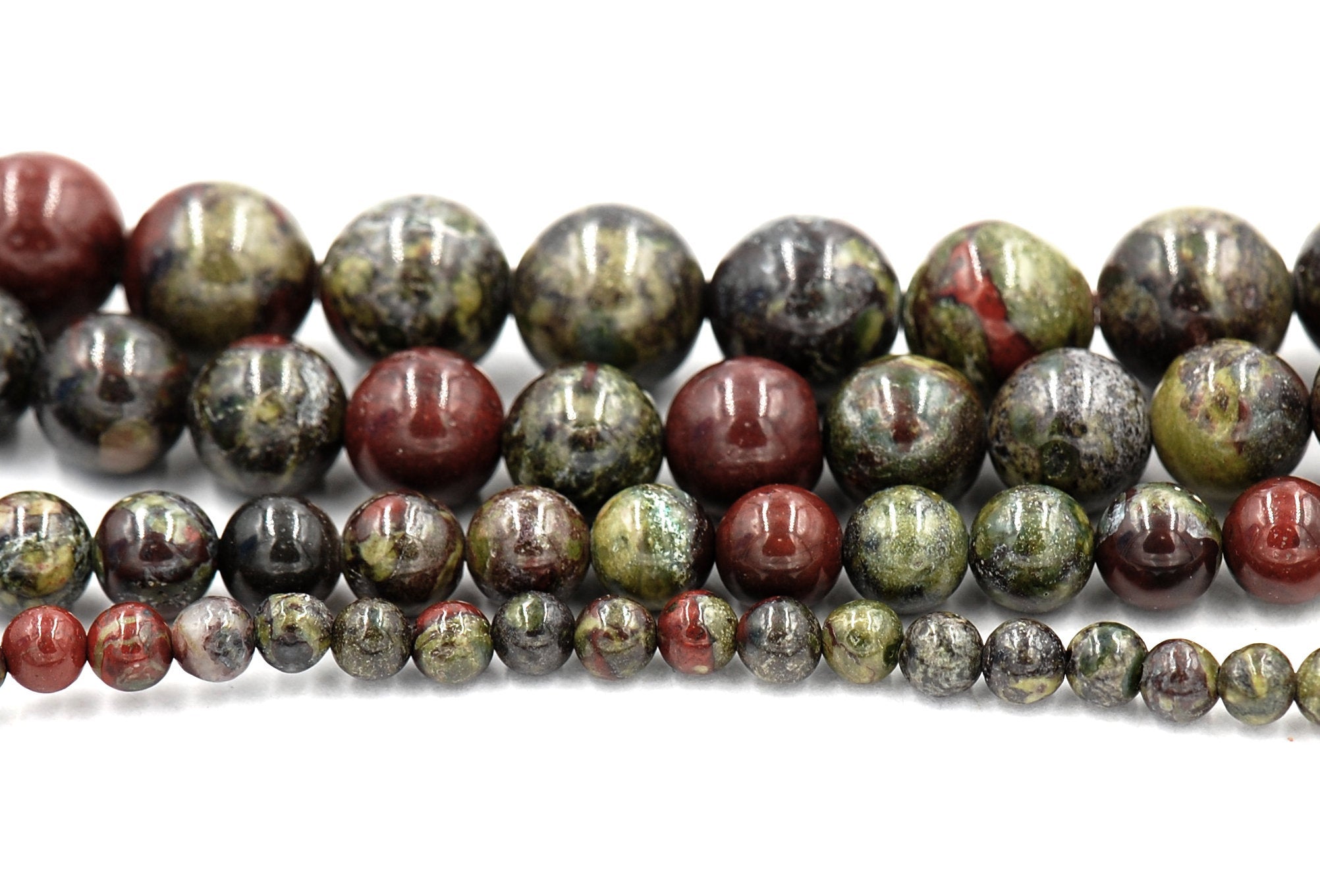 Dragon Blood Jasper 4mm, 6mm, 8mm, 10mm, 12mm, A grade -Full Strand