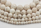 White Magnesite 4mm, 6mm, 8mm, 10mm, 12mm Round Beads Wholesale-15.5 inch strand