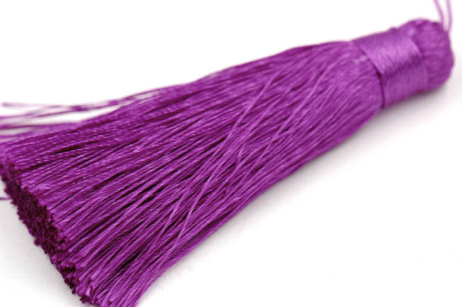 Red-Violet Purple Tassel - 3" Long Nylon Jewelry Tassel - 2pc Main Image