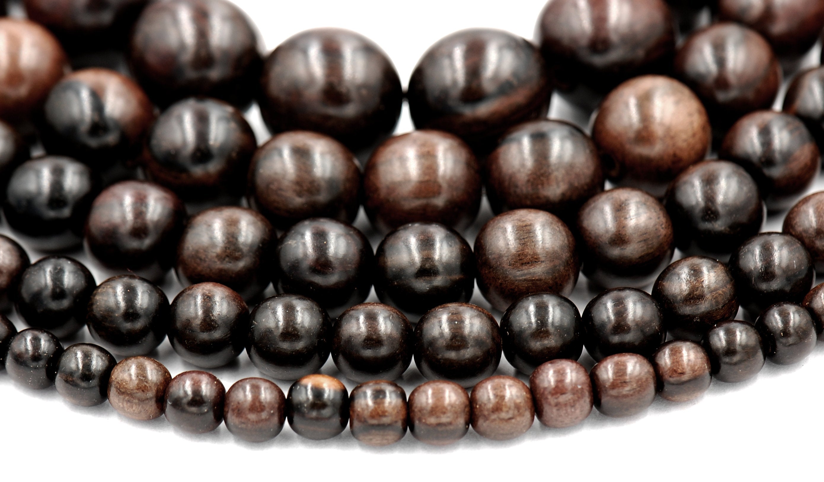 Ebony Wood Beads 4mm, 6mm, 8mm, 10mm, 12mm, 15mm Ebony Rondelle natural wood beads -16 inch strand