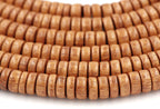 Bayong Wood Beads 4mm, 6mm, 8mm, 10mm, 12mm Bayong Rondelle Brown natural wood beads -16 inch strand