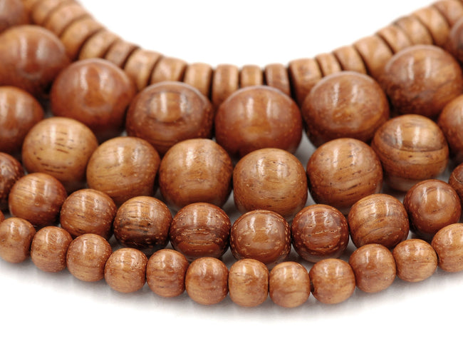 Bayong Wood Beads 4mm, 6mm, 8mm, 10mm, 12mm Bayong Rondelle Brown natural wood beads -16 inch strand Hover Image