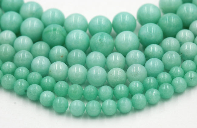 Amazonite Jade 6mm, 8mm, 10mm, 12mm Round Beads - Full Strand Hover Image