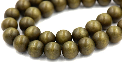 Olive Green Washed Wood 8mm, 10mm, 12mm, Rondelle 8x4mm, Green Rondelle Earth Boho Round Wood Beads -16 inch strand