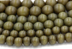 Olive Green Washed Wood 8mm, 10mm, 12mm, Rondelle 8x4mm, Green Rondelle Earth Boho Round Wood Beads -16 inch strand