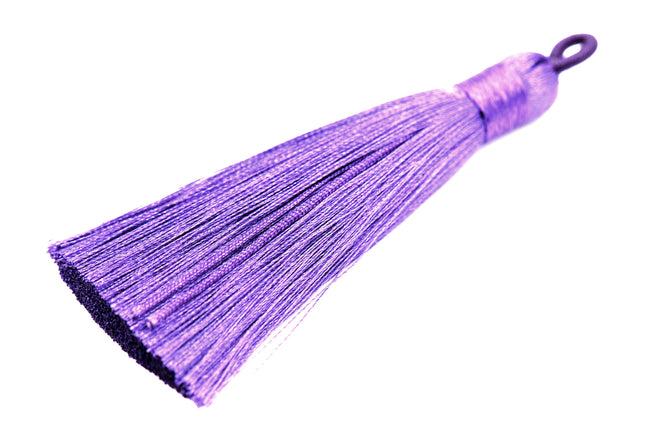 Medium Purple Tassel - 3&quot; Long Nylon Jewelry Loop Tassel - 2pc Hover Image