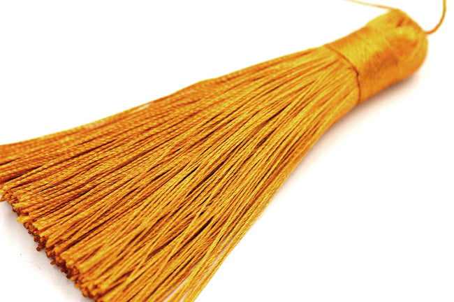 Goldenrod Yellow Tassel - 3&quot; Long Nylon Jewelry Tassel - 2pc Hover Image