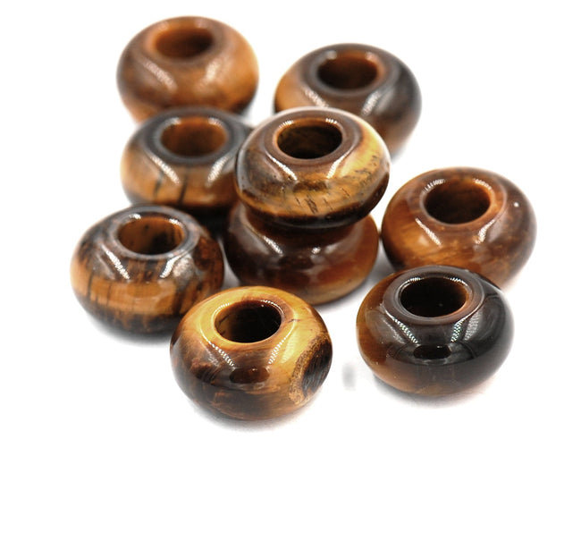 Large Hole Tigereye, European Beads, Tigereye (AA Grade) Round 10mm Main Image