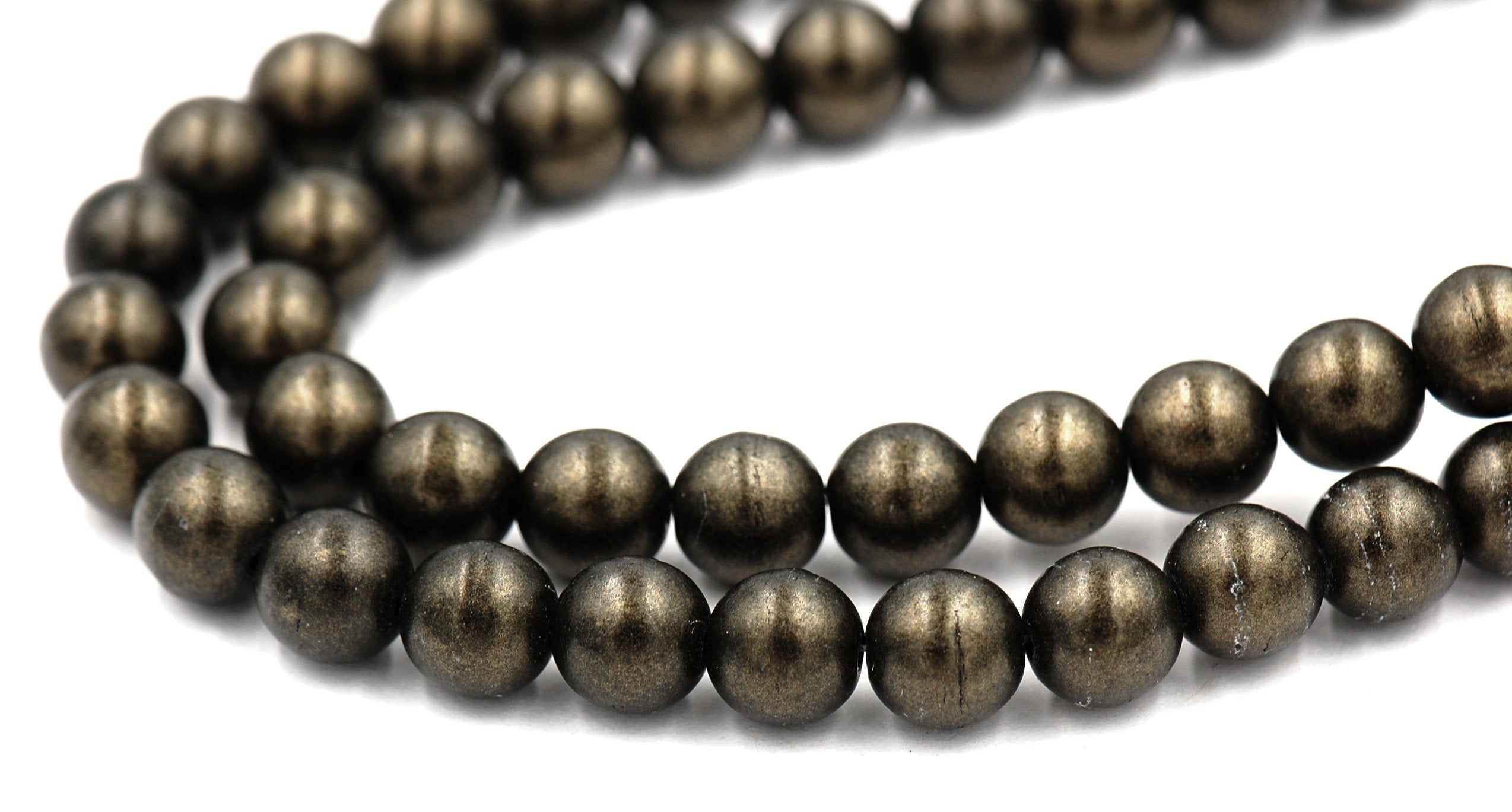 Czech Glass 8mm Round Metallic Suede Dark Green Druk Beads -25 Czech Beads