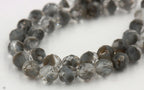 8mm Crystal Gray Faceted Round Czech Glass Beads   -25