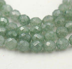 Stone Green Luster Faceted Czech Glass Bead 8mm Round - 25 Pc