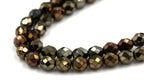 8mm Iris Brown Czech Glass Faceted Bead  -25 czech beads
