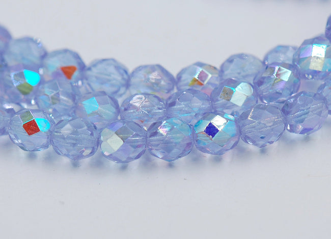 8mm Alexandrite AB Czech Faceted Glass Purple Czech Main Image