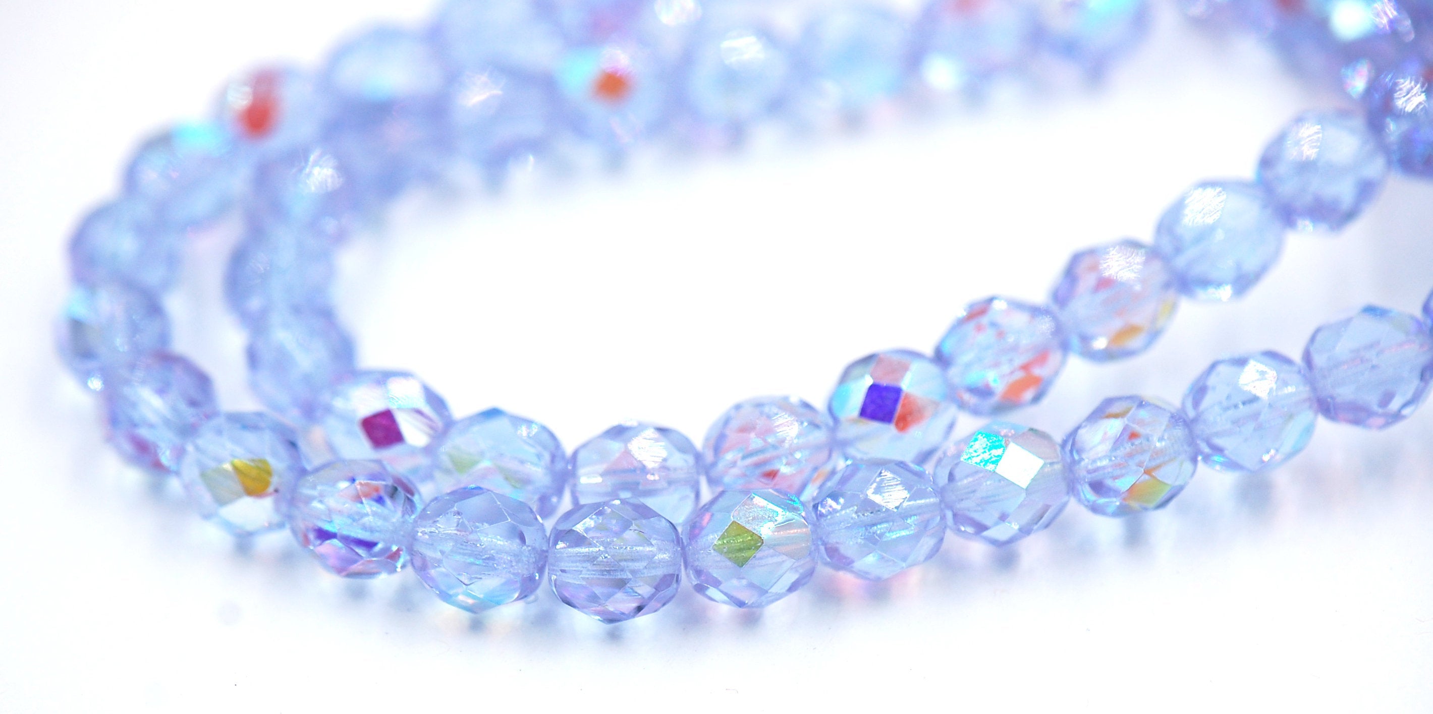 8mm Alexandrite AB Czech Faceted Glass Purple Czech