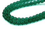6mm Czech Glass Round Emerald Green Luster  -50