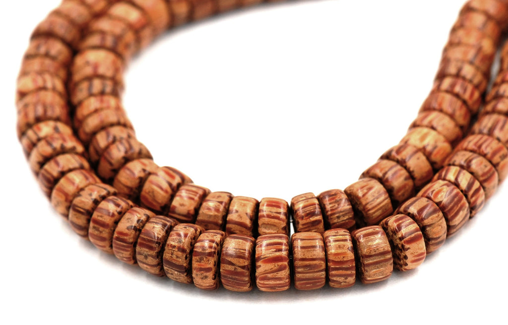 Palmwood Beads 4mm, 6mm, 8mm, 10mm Brown natural wood beads -15.5 inch strand