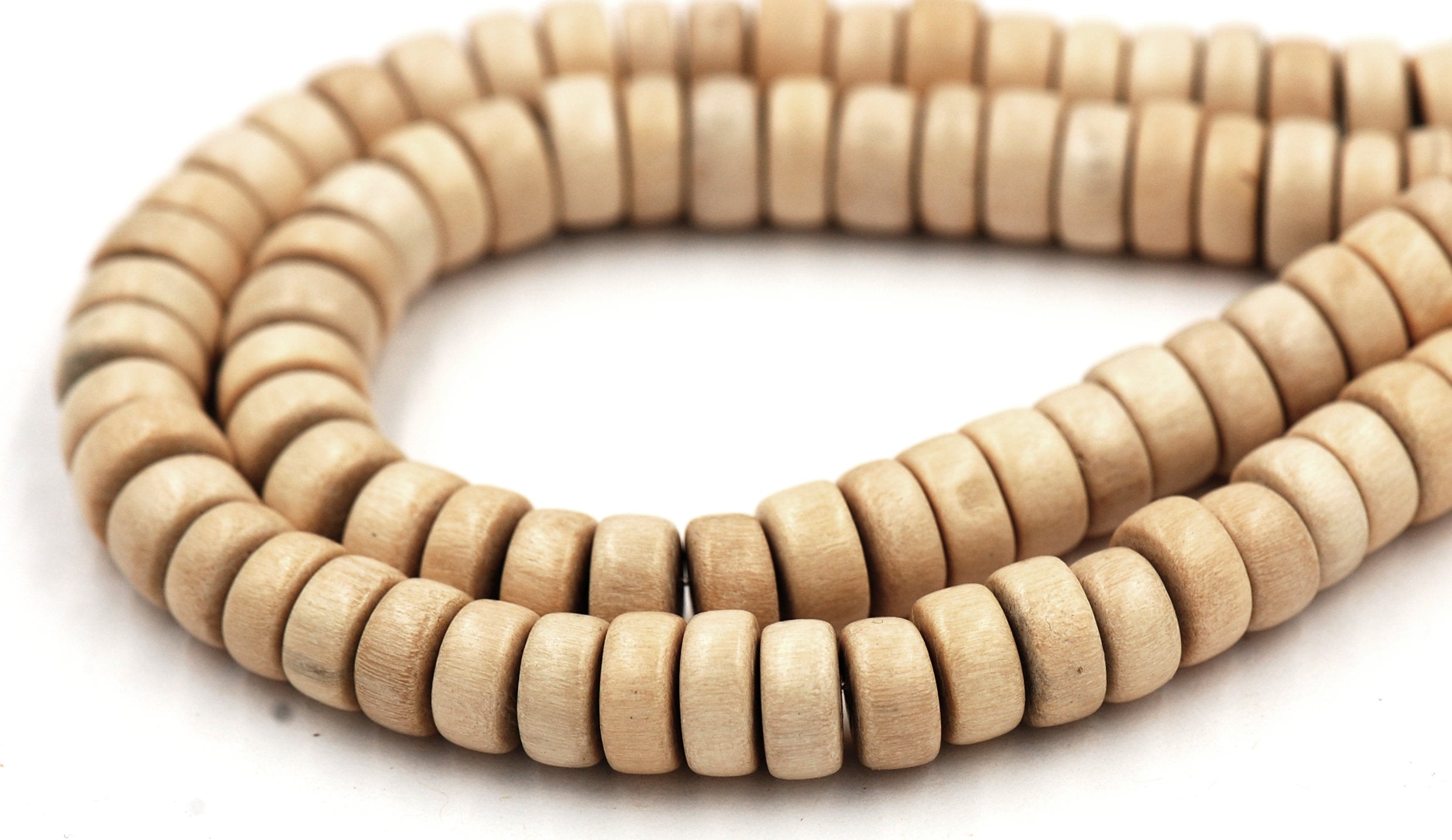 Whitewood Beads 4mm 6mm, 8mm, 10mm, 12mm, 16mm Round natural Whitewood Rondelle beads -16 inch strand