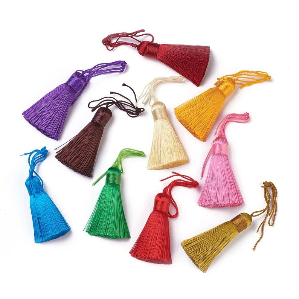 Assorted Tassels - 2&quot; Long Nylon Jewelry Tassel - 10pc