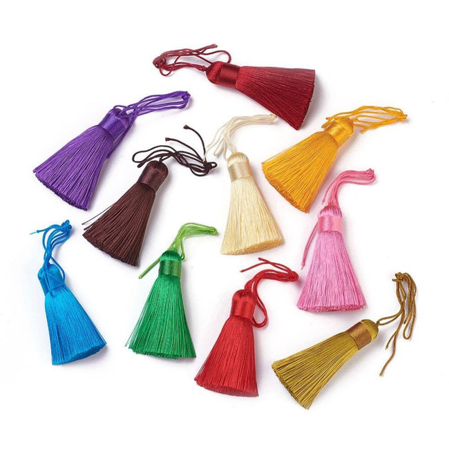 Assorted Tassels - 2&quot; Long Nylon Jewelry Tassel - 10pc Hover Image
