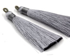 Gray Tassel - 3&quot; Long Nylon Jewelry Loop Tassel - 2pc