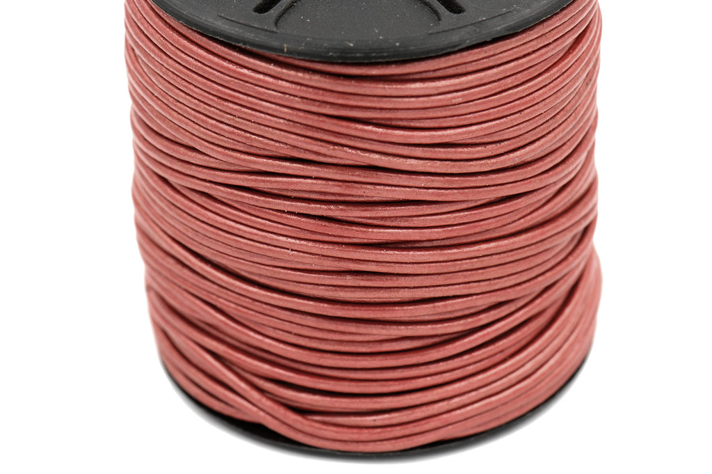 Metallic Moroccan Red Spice Leather 2mm Cord 3 Yards / 9 Feet / 2.74 Meters