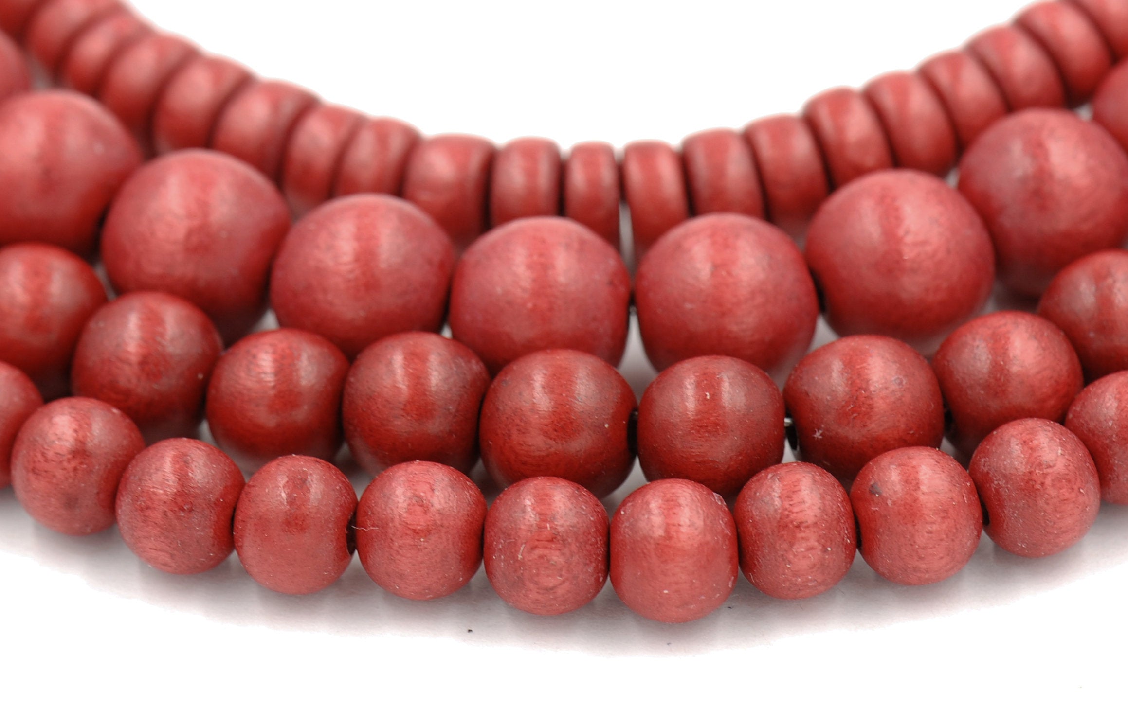 Cinnamon Red Wood 8mm 10mm 12mm Round, Rondelle 8x4mm, Warm Cinnamon Red Boho Wood Beads -16 inch strand